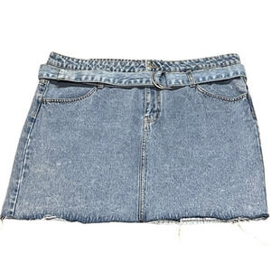 CP Jeans Belted Denim Skirt Acid Wash 13‎